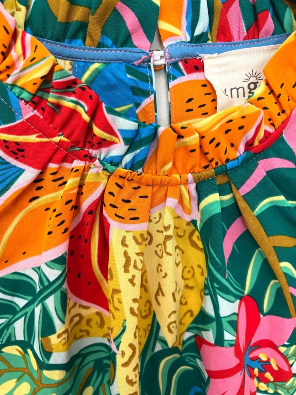 Umgee Tropical Floral Ruffle Sleeve Blouse in Bold Multi - Picture 3 of 3